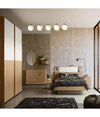 Lampadario A Sospensione Soffitto Twister Con 5 Sfere Vetro Lampada Bronzo G9 B96