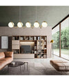 Lampadario A Sospensione Soffitto Twister Con 5 Sfere Vetro Lampada Bronzo G9 B96