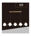 Lampadario A Sospensione Soffitto Twister Con 5 Sfere Vetro Lampada Bronzo G9 B96