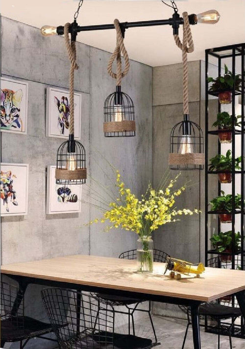 Lampadario A Sospensione Stile Industriale In Metallo Corda Canapa Retr? B60-5 Casa, arredamento e bricolage > Illuminazione da interno > Lampadari Trade Shop italia - Napoli, Commerciovirtuoso.it