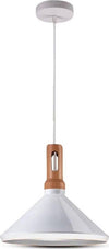 Lampadario-A-Sospensione-Stile-Industriale-Pendente-Attacco-E27-Paralume-Bianco
