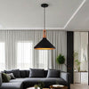 Lampadario-A-Sospensione-Stile-Industriale-Pendente-Attacco-E27-Paralume-Nero