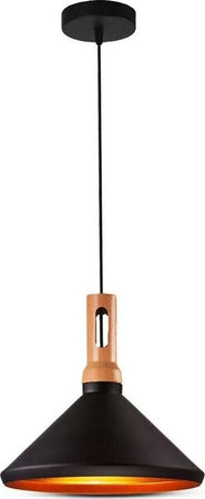 Lampadario-A-Sospensione-Stile-Industriale-Pendente-Attacco-E27-Paralume-Nero