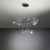 Lampadario-A-Sospensioni-Moderno-Lucciola-Pro-Metallo-Acciaio-Inox-Led-2-Livelli