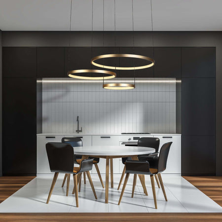 Lampadario-Adornare-Acciaio-Nero-Policarbonato-Oro-3-Luci-Led-107,5W-2700K