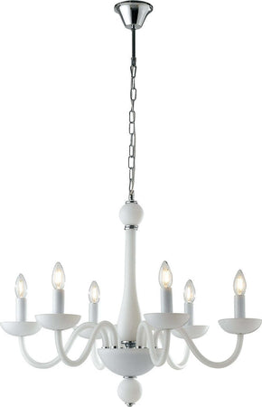 Lampadario Alfiere Bianco 6Xe14 74X59Cm Illuminazione/Illuminazione per interni/Lampadari lampade a sospensione e plafoniere/Lampadari Led Mall Home - Napoli, Commerciovirtuoso.it