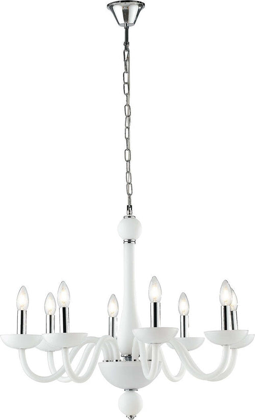 Lampadario Alfiere Bianco 8Xe14 74X59Cm Illuminazione/Illuminazione per interni/Lampadari lampade a sospensione e plafoniere/Lampadari Led Mall Home - Napoli, Commerciovirtuoso.it