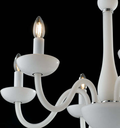 Lampadario Alfiere Bianco 8Xe14 74X59Cm Illuminazione/Illuminazione per interni/Lampadari lampade a sospensione e plafoniere/Lampadari Led Mall Home - Napoli, Commerciovirtuoso.it
