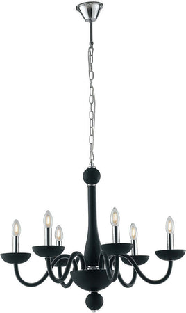 Lampadario Alfiere Nero 6Xe14 74X59Cm Illuminazione/Illuminazione per interni/Lampadari lampade a sospensione e plafoniere/Lampadari Led Mall Home - Napoli, Commerciovirtuoso.it