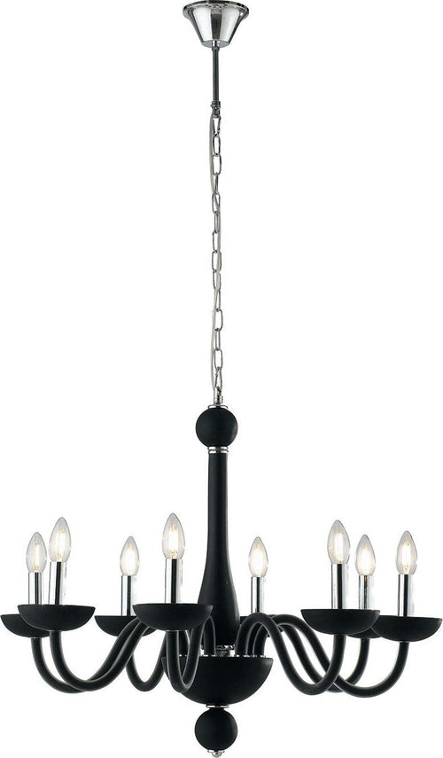 Lampadario Alfiere Nero 8Xe14 74X59Cm Illuminazione/Illuminazione per interni/Lampadari lampade a sospensione e plafoniere/Lampadari Led Mall Home - Napoli, Commerciovirtuoso.it
