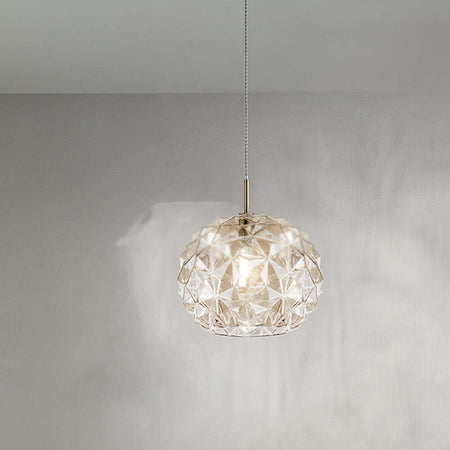 Lampadario-Alluminio-Contemporaneo-Meteora-Ambra-1-Luce-E27-Vetro