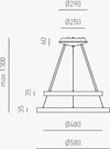 Lampadario-anelli-Gea-Luce-KRIZIA-S2-B-88W-LED-alluminio-sospensione
