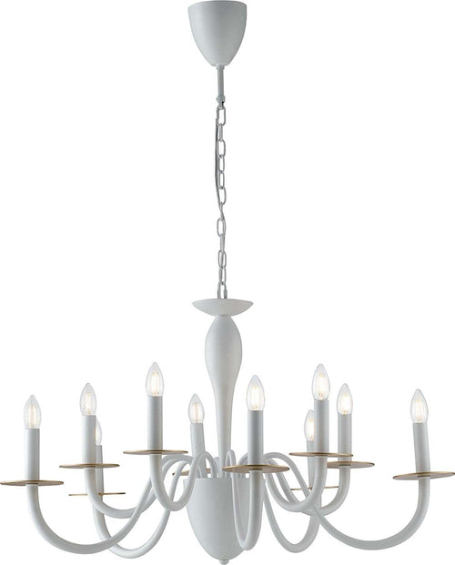 Lampadario Armstrong Bianco 10Xe14 92X53Cm Illuminazione/Illuminazione per interni/Lampadari lampade a sospensione e plafoniere/Lampadari Led Mall Home - Napoli, Commerciovirtuoso.it