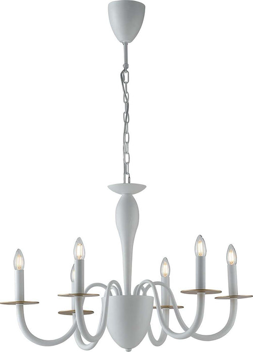 Lampadario Armstrong Bianco 6Xe14 78X53Cm Illuminazione/Illuminazione per interni/Lampadari lampade a sospensione e plafoniere/Lampadari Led Mall Home - Napoli, Commerciovirtuoso.it