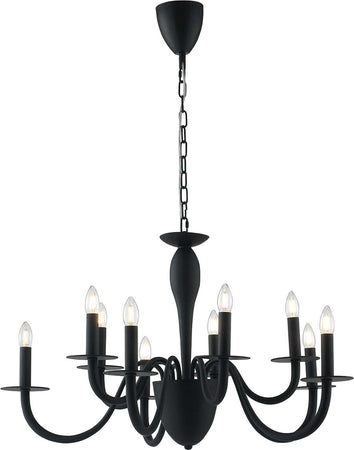 Lampadario Armstrong Nero 10Xe14 92X53Cm Illuminazione/Illuminazione per interni/Lampadari lampade a sospensione e plafoniere/Lampadari Led Mall Home - Napoli, Commerciovirtuoso.it