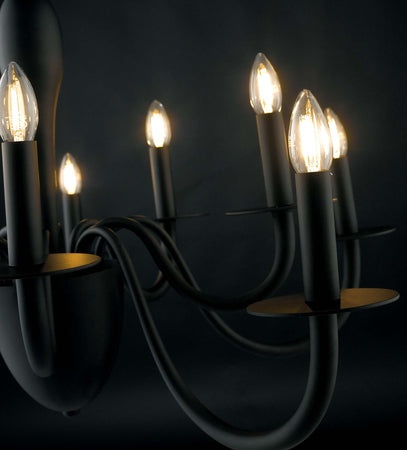 Lampadario Armstrong Nero 10Xe14 92X53Cm Illuminazione/Illuminazione per interni/Lampadari lampade a sospensione e plafoniere/Lampadari Led Mall Home - Napoli, Commerciovirtuoso.it