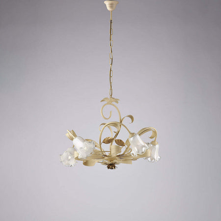 Lampadario-Arte-Povera-Cesto-Avorio-E-Oro-5-Luci-E14