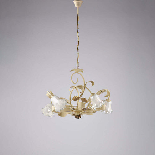 Lampadario-Arte-Povera-Cesto-Avorio-E-Oro-5-Luci-E14