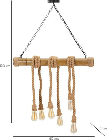 Lampadario-Bamboo/Rope-Cm-80X15X120