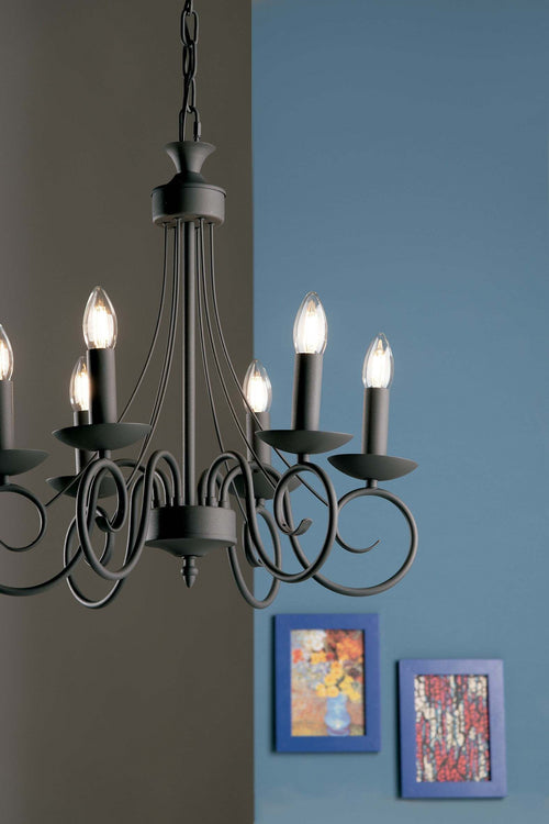 Lampadario Beatrice Antracite 6Xe14 50X52Cm Illuminazione/Illuminazione per interni/Lampadari lampade a sospensione e plafoniere/Lampadari Led Mall Home - Napoli, Commerciovirtuoso.it