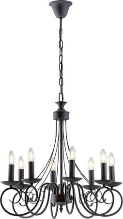 Lampadario Beatrice Antracite 8Xe14 63X57Cm Illuminazione/Illuminazione per interni/Lampadari lampade a sospensione e plafoniere/Lampadari Led Mall Home - Napoli, Commerciovirtuoso.it