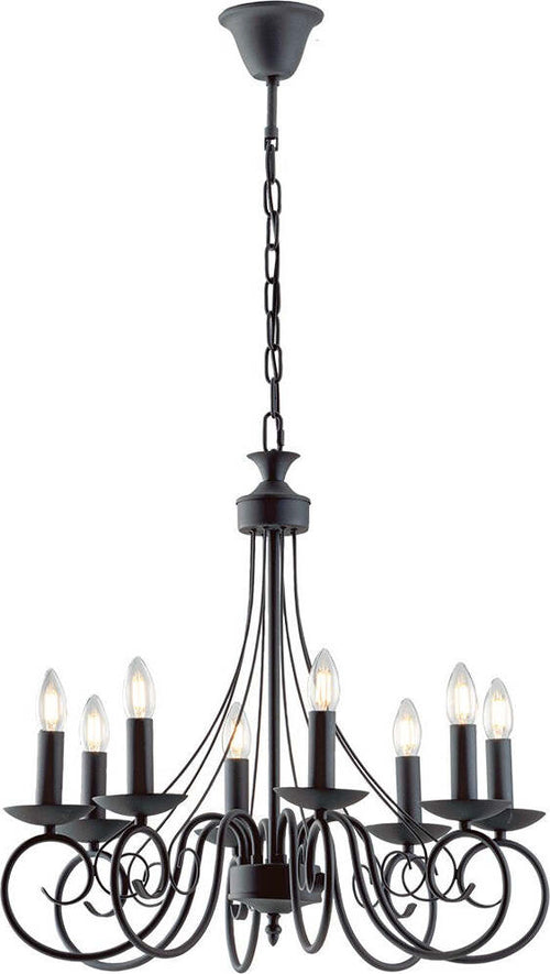 Lampadario Beatrice Antracite 8Xe14 63X57Cm Illuminazione/Illuminazione per interni/Lampadari lampade a sospensione e plafoniere/Lampadari Led Mall Home - Napoli, Commerciovirtuoso.it