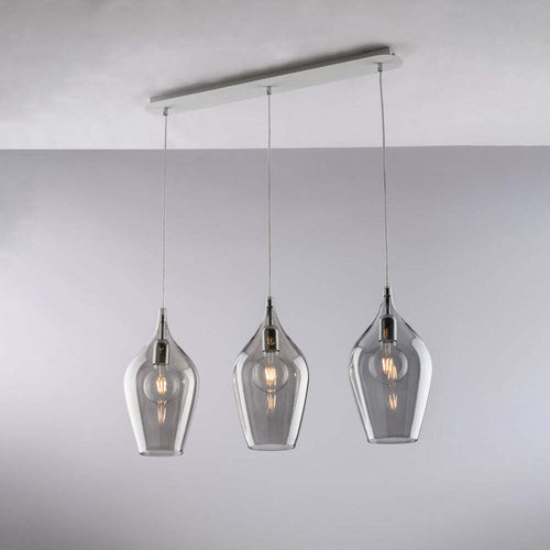 Lampadario-Binario-Contemporaneo-Ares-Grigio-Fumè-3-Luci-E27