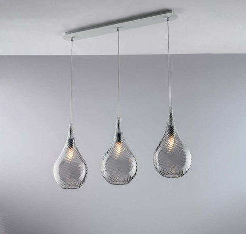 Lampadario-Binario-Moderno-Pluvia-Grigio-Fumè-3-Luci-E27