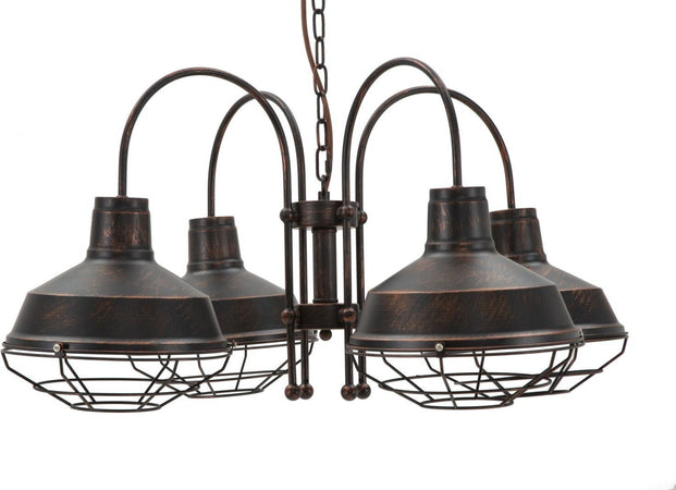 Lampadario Bronks 4 Luci Cm  80X80X40 (Catena Cm 80) Illuminazione/Illuminazione per interni/Lampadari lampade a sospensione e plafoniere/Lampadari Led Mall Home - Napoli, Commerciovirtuoso.it