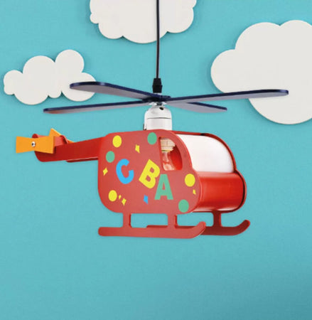 Lampadario-cameretta-Darklight-ELICOPTER-DRX4717-E27-LED-plastica-sospensione