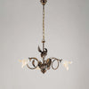 Lampadario-Classico-3-Luci-con-Foglie-Ferro-Battuto-e-Vetro-Bronzo-Serie-Limone