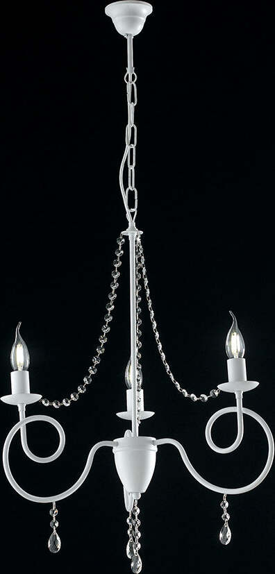 Lampadario-Classico-3-Luci-Ferro-Bianco-Shabby-e-Cristalli-Serie-Elegant