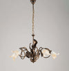 Lampadario-Classico-5-Luci-con-Foglie-Ferro-Battuto-e-Vetro-Bronzo-Serie-Limone