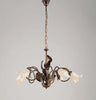 Lampadario-Classico-5-Luci-con-Foglie-Ferro-Battuto-e-Vetro-Bronzo-Serie-Limone
