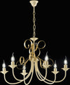 Lampadario-Classico-6-Luci-Ferro-Battuto-Avorio-e-Oro-Serie-Bandolo