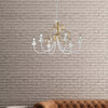 Lampadario-Classico-6-Luci-Ferro-Battuto-Bianco-e-Oro-Serie-Bandolo