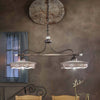 Lampadario-Classico-Alessandria-Ferro-E-Ceramica-Nero-Sfumato-Rame-2-Luci-E27