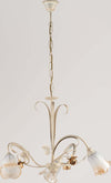 Lampadario-Classico-Arte-Povera-3-Luci-Ferro-Battuto-Avorio-e-Oro-Serie-Cestino