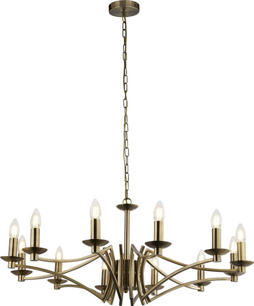 Lampadario-Classico-Ascot-Acciaio-Ottone-12-Luci-E14