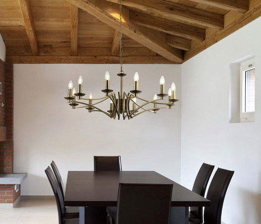 Lampadario-Classico-Ascot-Acciaio-Ottone-12-Luci-E14