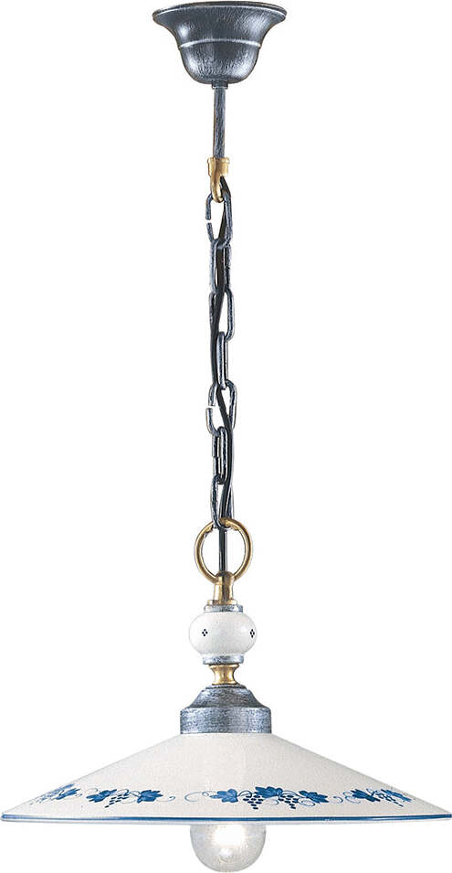 Lampadario-Classico-Asti-Metallo-E-Ceramica-Nero-Sfumato-Argento-1-Luce-E27