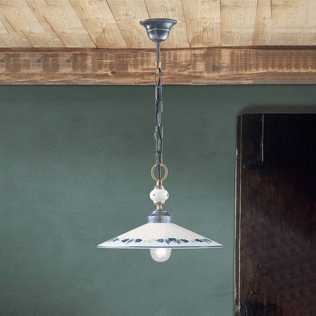 Lampadario-Classico-Asti-Metallo-E-Ceramica-Nero-Sfumato-Argento-1-Luce-E27