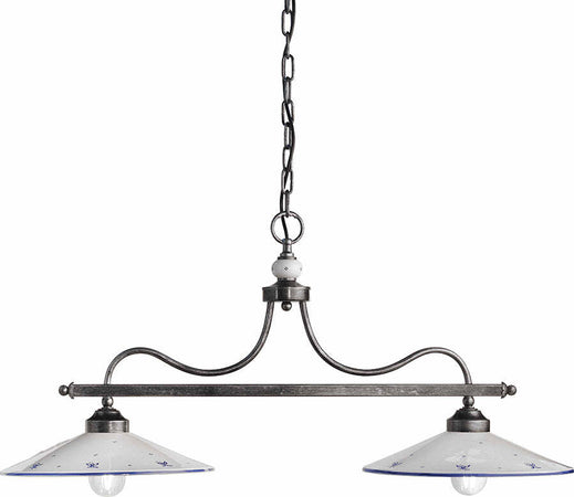 Lampadario-Classico-Asti-Metallo-E-Ceramica-Nero-Sfumato-Argento-2-Luci-E27