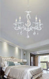 Lampadario Classico Attacco E14 5 Bracci Con Pendenti In Acrilico Lampada A15-5 Illuminazione/Illuminazione per interni/Lampadari lampade a sospensione e plafoniere/Lampadari Trade Shop italia - Napoli, Commerciovirtuoso.it