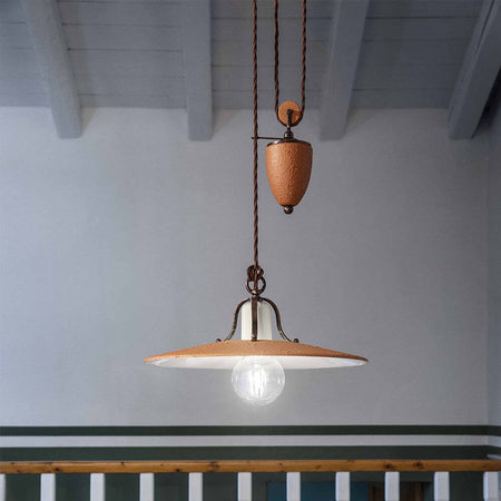 Lampadario-Classico-Bologna-Metallo-E-Ceramica-Nero-Sfumato-Rame-1-Luce-E27
