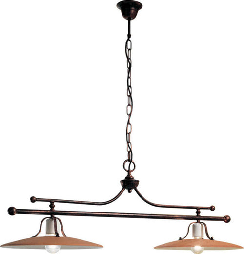 Lampadario-Classico-Bologna-Metallo-E-Ceramica-Nero-Sfumato-Rame-2-Luci-E27