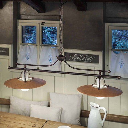 Lampadario-Classico-Bologna-Metallo-E-Ceramica-Nero-Sfumato-Rame-2-Luci-E27