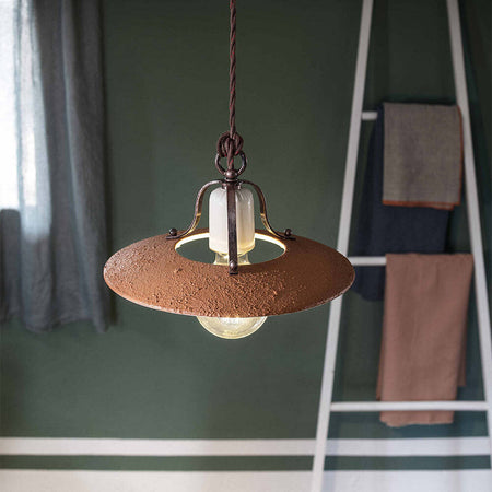 Lampadario-Classico-Bologna-Metallo-E-Ceramica-Nero-Sfumato-Rame-30Cm-1-Luce-E27