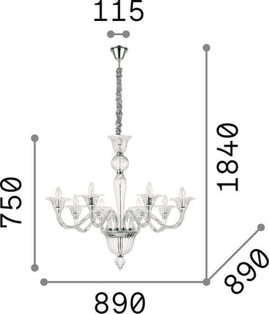 Lampadario-Classico-Brigitta-Vetro-Ambra-8-Luci-E14