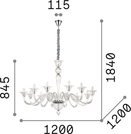 Lampadario-Classico-Brigitta-Vetro-Trasparente-12-Luci-E14